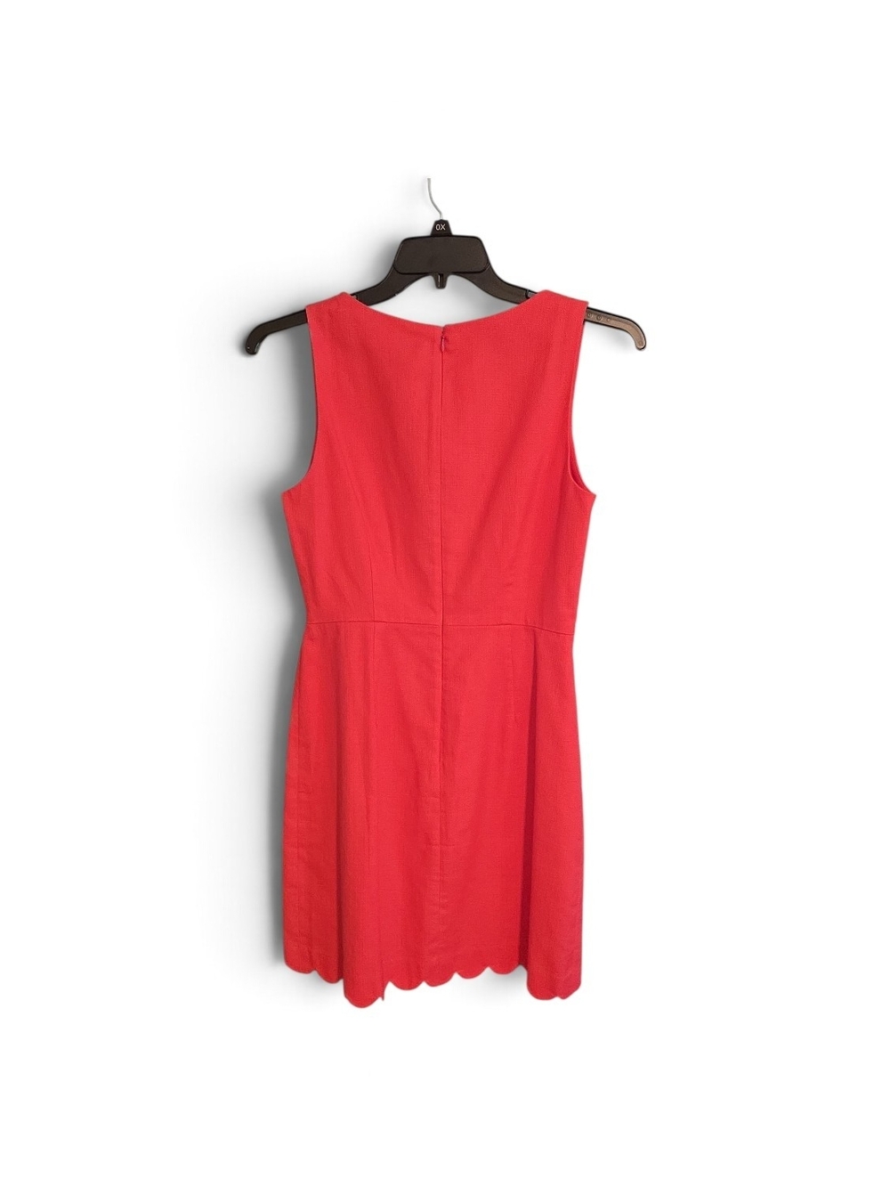J. Crew Coral Scallop-Trim Sleeveless Shift Dress Size 6 - Picture 5 of 6
